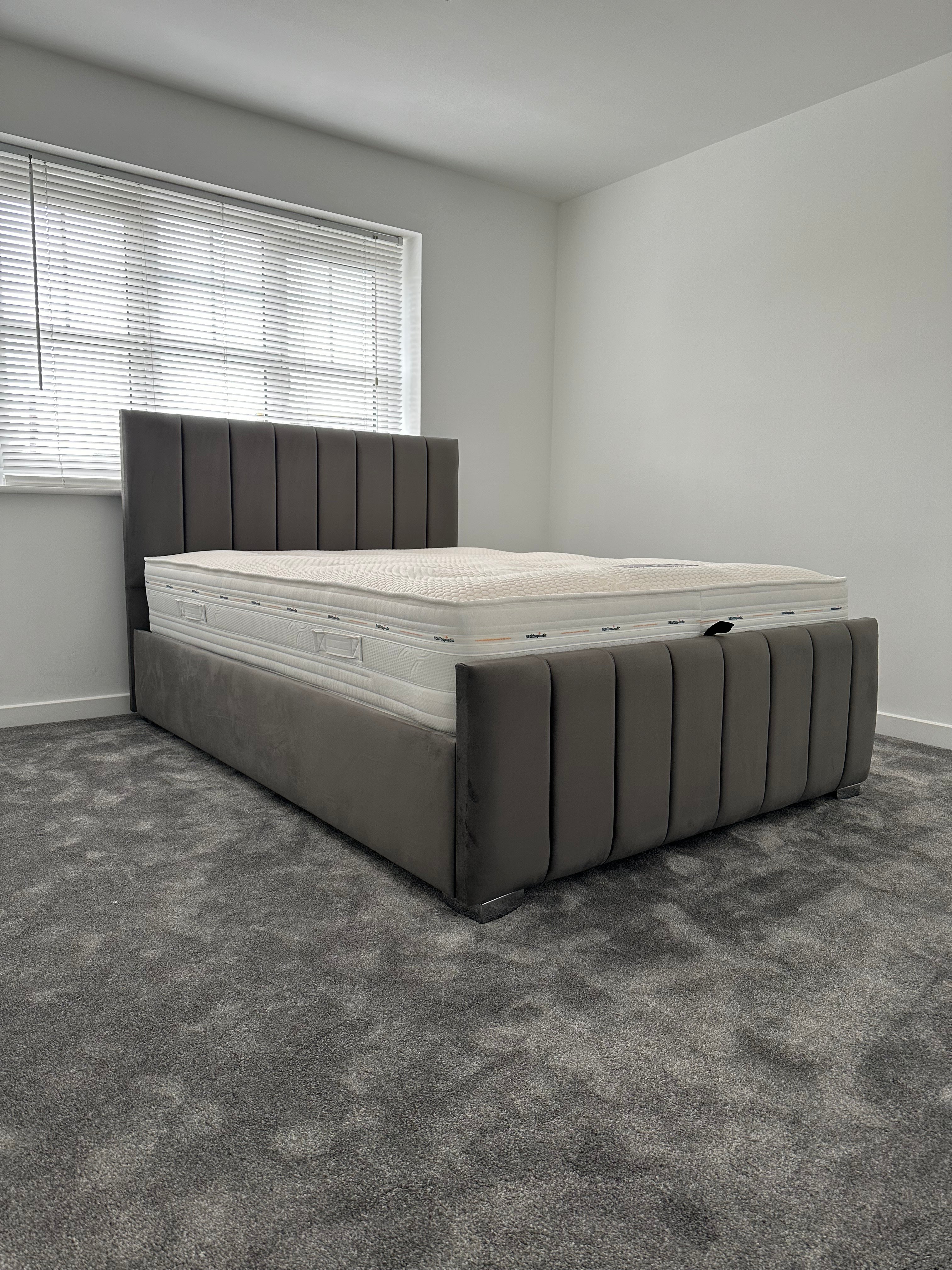 Verona Luxury Bespoke Bed In Various Velvet Fabric Materials